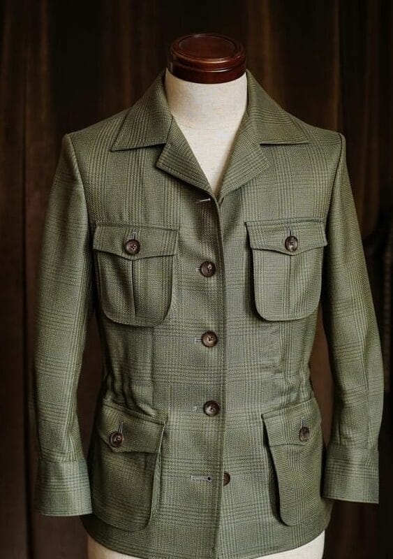 Vintage Green Safari Jacket- Green